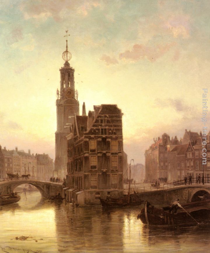 Amsterdam painting - Cornelis Christiaan Dommelshuizen Amsterdam art painting